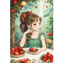 Load image into Gallery viewer, Yishu - Strawberry Girl In The Forest - 40*60CM 11CT 3 Stamped Cross Stitch