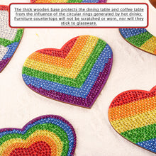 Load image into Gallery viewer, DIY Diamond Dot Art Coasters Mandara 6pcs (Proud Rainbow Logo)