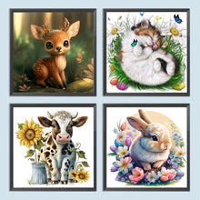 Load image into Gallery viewer, 4PCS Cute Animals 30*30CM(Canvas) Full Round Drill Diamond Painting