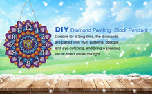 Load image into Gallery viewer, 2D Flat DIY Mandala Wooden Diamond Painting Clock Pendant Home & Bedroom Decor