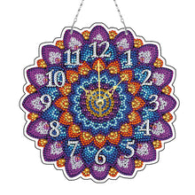 Load image into Gallery viewer, 2D Flat DIY Mandala Wooden Diamond Painting Clock Pendant Home & Bedroom Decor
