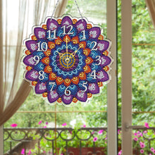 Load image into Gallery viewer, 2D Flat DIY Mandala Wooden Diamond Painting Clock Pendant Home & Bedroom Decor