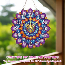 Load image into Gallery viewer, 2D Flat DIY Mandala Wooden Diamond Painting Clock Pendant Home & Bedroom Decor