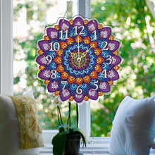 Load image into Gallery viewer, 2D Flat DIY Mandala Wooden Diamond Painting Clock Pendant Home & Bedroom Decor