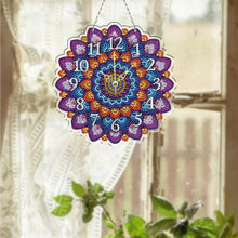 Load image into Gallery viewer, 2D Flat DIY Mandala Wooden Diamond Painting Clock Pendant Home & Bedroom Decor