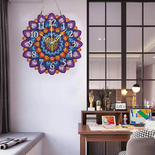 Load image into Gallery viewer, 2D Flat DIY Mandala Wooden Diamond Painting Clock Pendant Home & Bedroom Decor