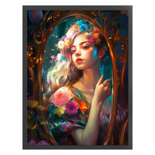 Load image into Gallery viewer, Huancan - Girl With Flowers - 50*65CM 11CT 3 Stamped Cross Stitch