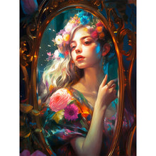 Load image into Gallery viewer, Huancan - Girl With Flowers - 50*65CM 11CT 3 Stamped Cross Stitch