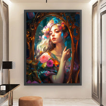 Load image into Gallery viewer, Huancan - Girl With Flowers - 50*65CM 11CT 3 Stamped Cross Stitch