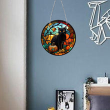 Load image into Gallery viewer, DIY Crystal Diamond Pendant Single-sided 5D Round for Home Garden (Cat)