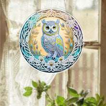 Load image into Gallery viewer, DIY Crystal Diamond Pendant Single-sided 5D Round for Home Garden (Owl)