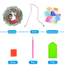 Load image into Gallery viewer, 5D DIY Hanging Wreath Diamond Christmas Diamond Wall Decor Wreath