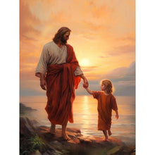 Load image into Gallery viewer, Sunset Jesus 30*40CM(Canvas) Full Round Drill Diamond Painting