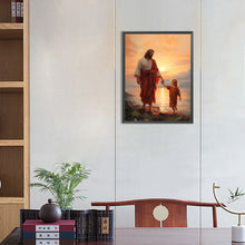 Load image into Gallery viewer, Sunset Jesus 30*40CM(Canvas) Full Round Drill Diamond Painting