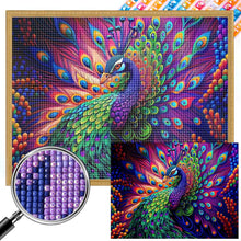 Load image into Gallery viewer, Partial AB - Peacock Spreading Its Tail 40*30CM(Picture) Full Square Drill Diamond Painting