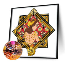 Load image into Gallery viewer, Woman With Flower Frame 40*40CM(Canvas) Full Round Drill Diamond Painting