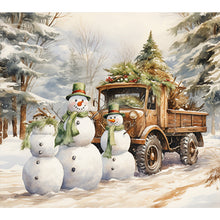Load image into Gallery viewer, Winter Snowman 45*40CM(Canvas) Full Round Drill Diamond Painting