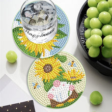 Load image into Gallery viewer, Diamond DIY Coasters with Holder Diamond Art Coaster (Sunflower Gnome 6PCS)