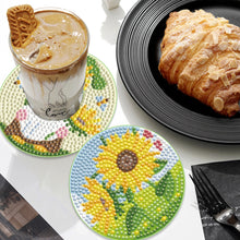 Load image into Gallery viewer, Diamond DIY Coasters with Holder Diamond Art Coaster (Sunflower Gnome 6PCS)