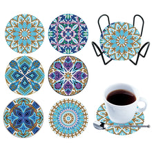 Load image into Gallery viewer, 6PCS Diamond Crafts Coasters with Holder Wooden (Mandara)