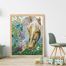 Load image into Gallery viewer, Joy Sunday - Horse And Hedgehog - 40*48CM 14CT 2 Stamped Cross Stitch