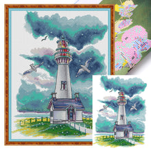 Load image into Gallery viewer, Joy Sunday - Lighthouse And Seagull - 34*43CM 14CT 2 Stamped Cross Stitch