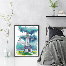 Load image into Gallery viewer, Joy Sunday - Lighthouse And Seagull - 34*43CM 14CT 2 Stamped Cross Stitch