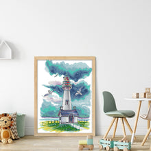 Load image into Gallery viewer, Joy Sunday - Lighthouse And Seagull - 34*43CM 14CT 2 Stamped Cross Stitch