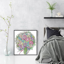Load image into Gallery viewer, Joy Sunday - Purple Rose Bouquet - 33*36CM 14CT 2 Stamped Cross Stitch