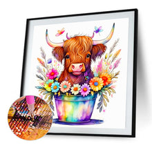 Load image into Gallery viewer, Yak In A Flower Bucket 40*40CM(Canvas) Full Round Drill Diamond Painting