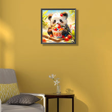 Load image into Gallery viewer, Panda Eating Cake 40*40CM(Canvas) Full Round Drill Diamond Painting