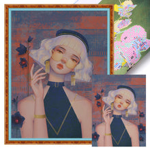Load image into Gallery viewer, Huancan - Art Girl - 40*55CM 11CT 3 Stamped Cross Stitch