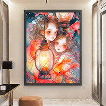 Load image into Gallery viewer, Huancan - Lantern Girl - 50*65CM 11CT 3 Stamped Cross Stitch