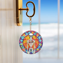 Load image into Gallery viewer, 6PCS Diamond Painting Keychains Glass Skull Double Sided Glass Pumpkin Halloween