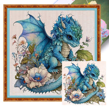 Load image into Gallery viewer, Huancan - Cute Flowers And Pterosaurs - 50*50CM 11CT 3 Stamped Cross Stitch
