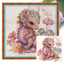 Load image into Gallery viewer, Huancan - Cute Flowers And Pterosaurs - 50*50CM 11CT 3 Stamped Cross Stitch
