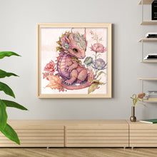 Load image into Gallery viewer, Huancan - Cute Flowers And Pterosaurs - 50*50CM 11CT 3 Stamped Cross Stitch