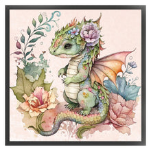 Load image into Gallery viewer, Huancan - Cute Flowers And Pterosaurs - 50*50CM 11CT 3 Stamped Cross Stitch