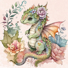 Load image into Gallery viewer, Huancan - Cute Flowers And Pterosaurs - 50*50CM 11CT 3 Stamped Cross Stitch