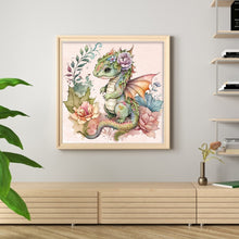 Load image into Gallery viewer, Huancan - Cute Flowers And Pterosaurs - 50*50CM 11CT 3 Stamped Cross Stitch