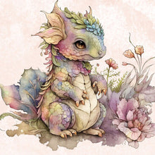 Load image into Gallery viewer, Huancan - Cute Flowers And Pterosaurs - 50*50CM 11CT 3 Stamped Cross Stitch