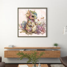 Load image into Gallery viewer, Huancan - Cute Flowers And Pterosaurs - 50*50CM 11CT 3 Stamped Cross Stitch