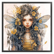 Load image into Gallery viewer, Huancan - Bee Girl - 50*50CM 11CT 3 Stamped Cross Stitch