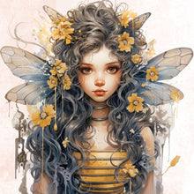 Load image into Gallery viewer, Huancan - Bee Girl - 50*50CM 11CT 3 Stamped Cross Stitch