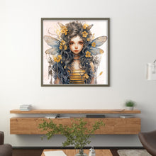 Load image into Gallery viewer, Huancan - Bee Girl - 50*50CM 11CT 3 Stamped Cross Stitch