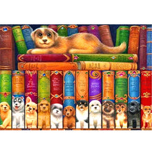 Load image into Gallery viewer, Yishu - Puppy On Book - 60*45CM 11CT 3 Stamped Cross Stitch