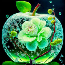 Load image into Gallery viewer, Green Crystal Apple 40*40CM(Canvas) Full Round Drill Diamond Painting