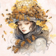 Load image into Gallery viewer, Yishu - Girl - 50*50CM 11CT 3 Stamped Cross Stitch