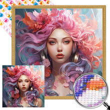 Load image into Gallery viewer, Colorful Girl 40*40CM(Picture) Full Round Drill Diamond Painting