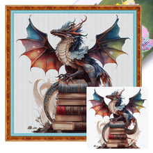 Load image into Gallery viewer, Huancan - Dragon On Book - 60*60CM 11CT 3 Stamped Cross Stitch